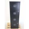 Meuble Classeur 4 Tiroirs de Bureau MTI H130xL41xP40cm Métallique Noir - PFA4-NR - NEUF
