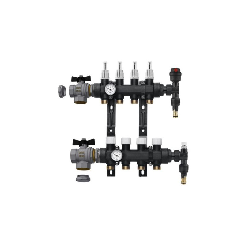 Kit Collecteur de Synthèse Monobloc ALTECH 6 Circuits 1" avec Raccords Chauffage Sol - 4378451 - NEUF