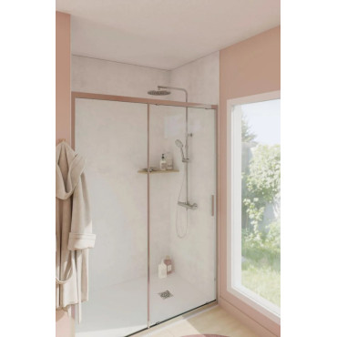 Panneau Mural Salle de Bain 150x255cm ALTERNA Concerto Marbre Blanc Moucheté