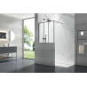 Paroi de Douche Verrière 3 Panneaux ROTH Philly Loft Sky 100x100cm Profilé Noir - 1406001652