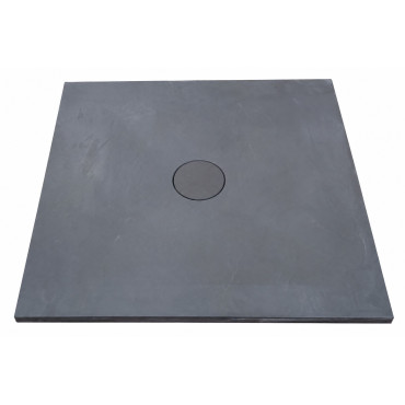 Receveur de Douche Extra-Plat 90x90x3cm O'DESIGN Iro Solidstone Tonka Gris - IRO90X90T - NEUF