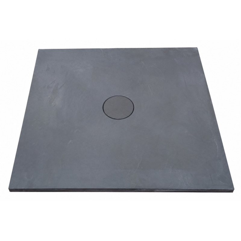 Receveur de Douche Extra-Plat 90x90x3cm O'DESIGN Iro Solidstone Tonka Gris - IRO90X90T - NEUF