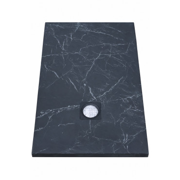Receveur de Douche Extra-Plat 120x80x3cm O'DESIGN Alicante Solidstone Marbre Noir - ALICANTE120x80MN - NEUF