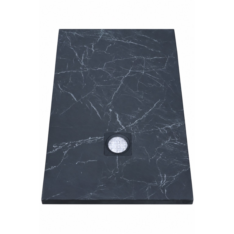 Receveur de Douche Extra-Plat 120x80x3cm O'DESIGN Alicante Solidstone Marbre Noir - ALICANTE120x80MN - NEUF