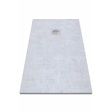 Receveur de Douche Extra-Plat 120x80x3cm O'DESIGN Alicante Solidstone Ciment Texturé Gris - ALICANTE120x80CT - NEUF