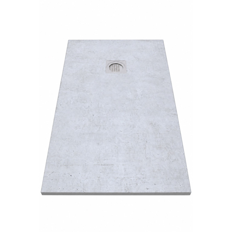 Receveur de Douche Extra-Plat 120x80x3cm O'DESIGN Alicante Solidstone Ciment Texturé Gris - ALICANTE120x80CT - NEUF
