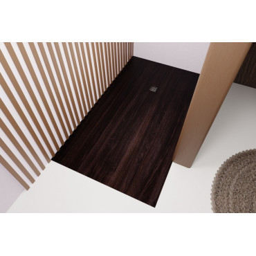 Receveur de Douche Extra-Plat 120x80x3cm O'DESIGN Alicante Solidstone Noyer Marron