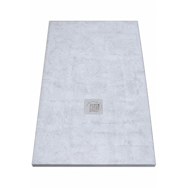 Receveur de Douche Extra-Plat 120x90x3cm O'DESIGN Alicante Solidstone Ciment Texturé Gris - ALICANTE120x90CT - NEUF