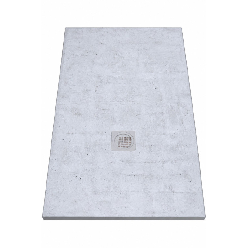 Receveur de Douche Extra-Plat 120x90x3cm O'DESIGN Alicante Solidstone Ciment Texturé Gris - ALICANTE120x90CT - NEUF