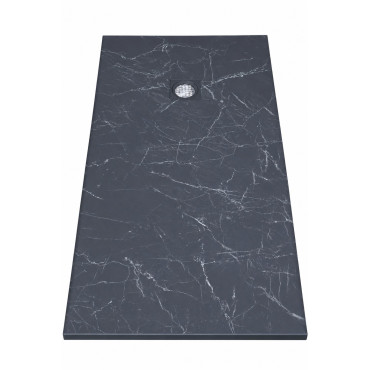 Receveur de Douche Extra-Plat 160x90x3cm O'DESIGN Alicante Solidstone Marbre Noir - ALICANTE160x90MN - NEUF