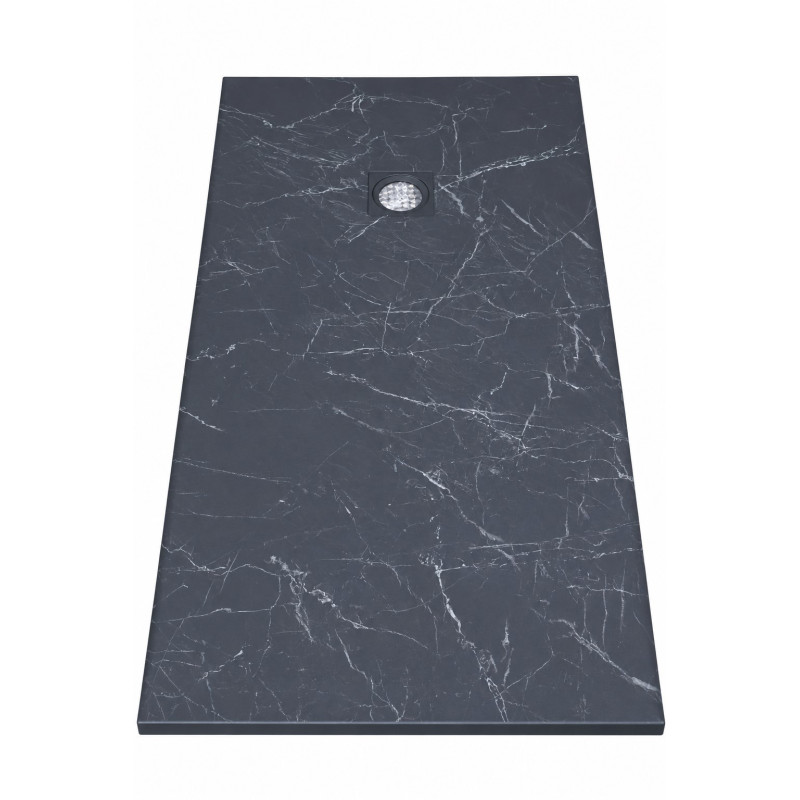 Receveur de Douche Extra-Plat 160x90x3cm O'DESIGN Alicante Solidstone Marbre Noir - ALICANTE160x90MN - NEUF