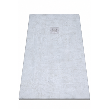 Receveur de Douche Extra-Plat 160x90x3cm O'DESIGN Alicante Solidstone Ciment Texturé Gris - ALICANTE160x90CT - NEUF