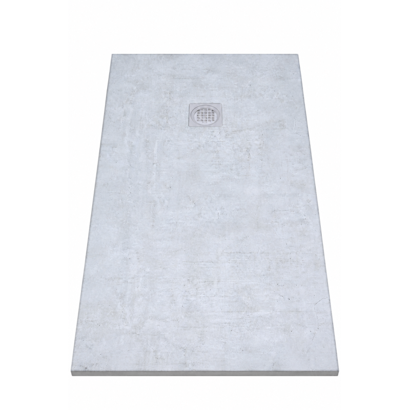 Receveur de Douche Extra-Plat 160x90x3cm O'DESIGN Alicante Solidstone Ciment Texturé Gris - ALICANTE160x90CT - NEUF