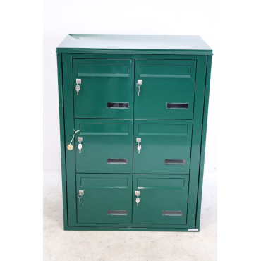 Bloc de 6 Boîtes aux Lettres LEABOX Collective Extérieur Vert Sans Pieds