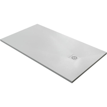 Receveur de Douche Rectangulaire 160x80cm ALTERNA DAILY'O Résine Béton Blanc - 6875512 - NEUF