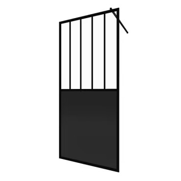 AURLANE - Paroi Douche Italienne 100x200 Noir - FAC505