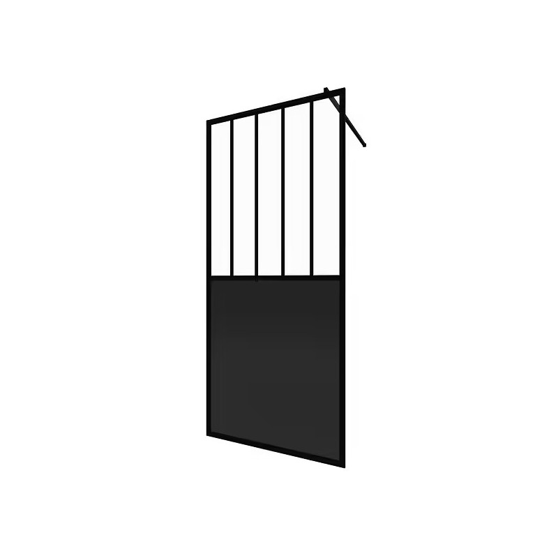 AURLANE - Paroi Douche Italienne 100x200 Noir - FAC505