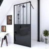 AURLANE - Paroi Douche Italienne 100x200 Noir - FAC505