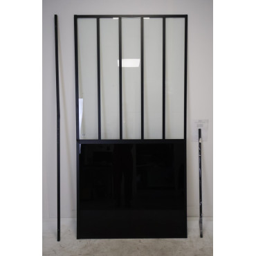 AURLANE - Paroi Douche Italienne 100x200 Noir - FAC505