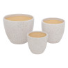 Lot de 3 Pots de Fleurs en Céramique Vena Tailles Différentes D30cm D23cm D17cm Blanc - 206605