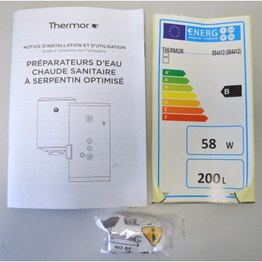 Ballon Préparateur Eau Chaude Sanitaire à Échangeur Serpentin 200L THERMOR 
 884412