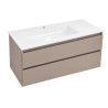 Ensemble Meuble 2 Tiroirs et Vasque Salle de Bain BURGBAD Lin20 Taupe - SGHX122 - NEUF