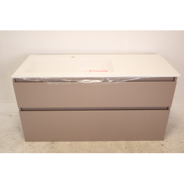 Ensemble Meuble 2 Tiroirs et Vasque Salle de Bain BURGBAD Lin20 Taupe - SGHX122