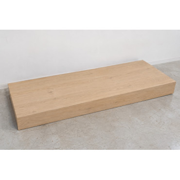 Plan de Toilette Stratifié PT15 Rebombée Droite INSTINCT 140x50x15cm Effet Chêne