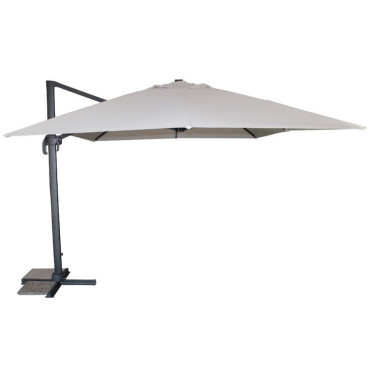 Parasol avec Pied Excentré 4x3m DCD GARDEN Sevilla Gris - P.05.GRIS - NEUF Déclassé