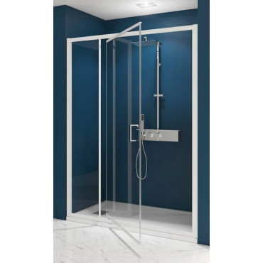 Porte Pivotante de Douche KINEDO Smart Express 190x120cm Profilé Blanc - PA1905BTNE - NEUVE