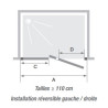 Porte Pivotante de Douche KINEDO Smart Express 190x120cm Profilé Blanc - PA1905BTNE