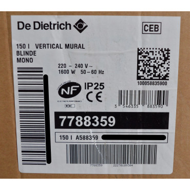 Chauffe-Eau Électrique 150L DE DIETRICH CEB Vertical Mural 7788359 - 588359