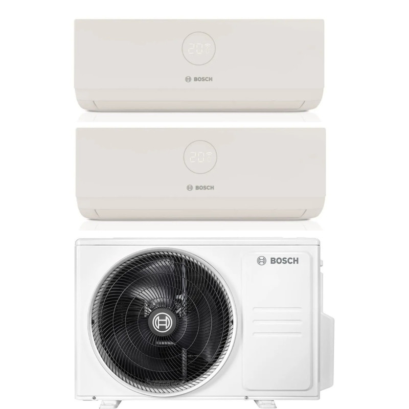 Ensemble de Climatisation Réversible 4,1kW BOSCH Climate 5000M Bi-Split 2 Unités Intérieures - 7733701986-7733701987