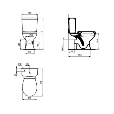 Pack WC PORCHER Ulysse Complet Sortie Horizontale Céramique Blanc - E905601