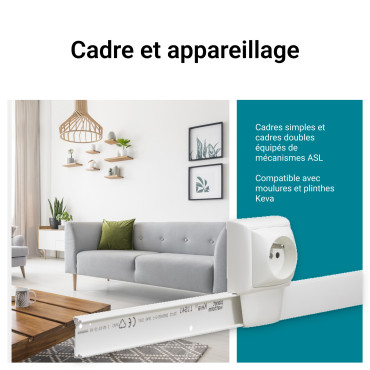Lot de 8 Moulures PLANET Keva 7,5x2 cm 2 compartiments blanc Artic 2m - 11600 - NEUF