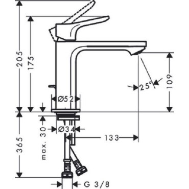 Mitigeur de HANSGROHE Zebris 110 Coolstart Chromé - - NEUF
