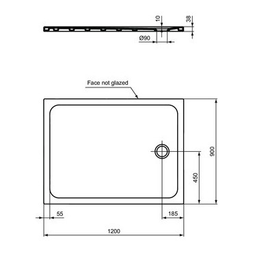 Receveur de Douche Rectangulaire Ultra-Plat 120x90cm PORCHER