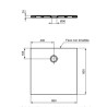 Receveur de Douche PORCHER Carré 80x80cm Okyris en Grès Antidérapant Sans Bonde Blanc - - NEUF