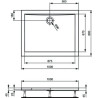 Receveur de Douche IDEAL  100x80cm Rectangulaire Ultra Light en Acrylique Blanc Sans Bonde - K518001 - NEUF