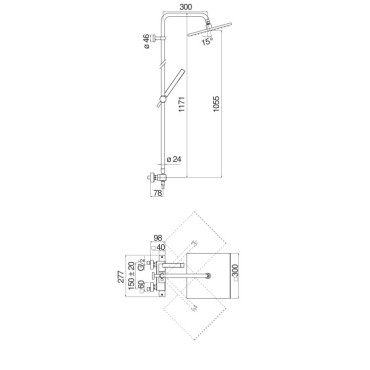 Colonne de Douche avec Thermostatique NOBILI Mia MQ102030/32CR - Chrome - NEUVE