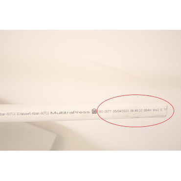 Lot de 10 Tuyaux Multicouche Nu TRA U Multitrapress Ø25mm Barre Tuyauterie et Raccords Blanc -