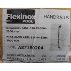 Rampe de piscine avec platines soudées 2 m FLEXINOX NEUVE déclassée