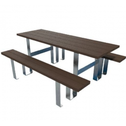 A202011 - Table Banc d'extérieur Pied acier galvanisé