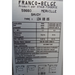 FRANCO BELGE 1340805E - Poêle à Bois 8kW Emaillé Gris Anthracite