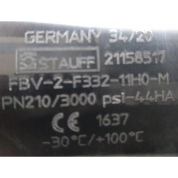 STAUFF 21158517 - Vanne inox à 2 voies haute pression corps forgé