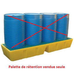 Bac Palette de Rétention 450L EMP Plastique Longitudinale Caillebotis...
