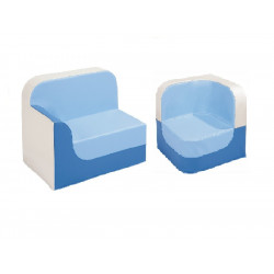Lot de 2 fauteuils H32 cm adulte bleu WESCO