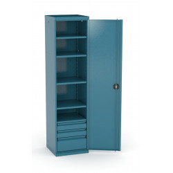 Armoire Haute d'Atelier HECO 1950x500mm 5 Tablettes 3 Tiroirs - 157 12 -...