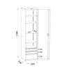 Armoire Haute d'Atelier HECO 1950x500mm 5 Tablettes 3 Tiroirs - 157 12 - NEUVE Déclassée