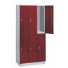 Armoire vestiaire rouge 6 cases - 3 colonnes